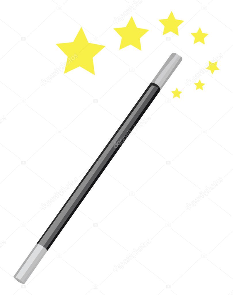 Magician stick, illustration, vector on white background