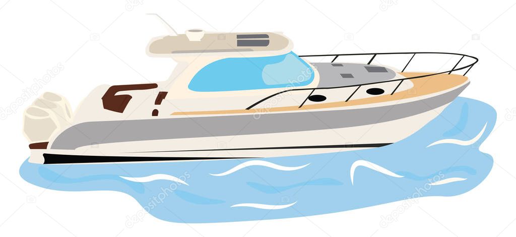 Fancy ship, illustration, vector on white background