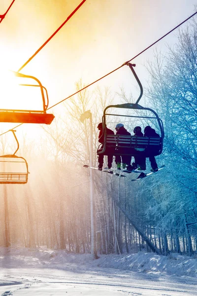 Day Ski Lift Snow Blizzard — Φωτογραφία Αρχείου