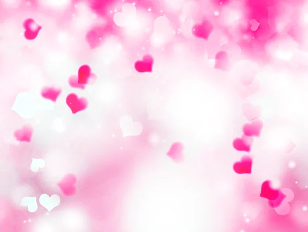 Blur Fundo Brilhante Com Corações — Fotografia de Stock