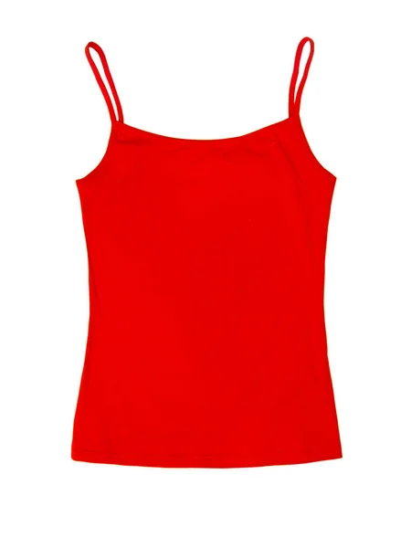 Röd Shirt Isolerad Vit Bakgrund — Stockfoto