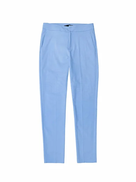 Blue Female Trousers Isolated White Background — Stock Photo, Image
