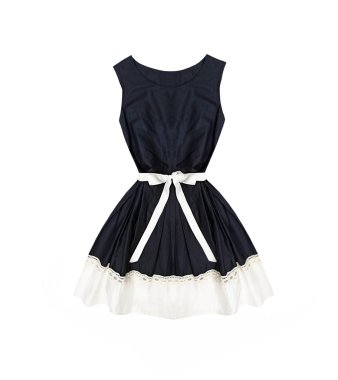 mavi elbise beyaz arkaplanda izole