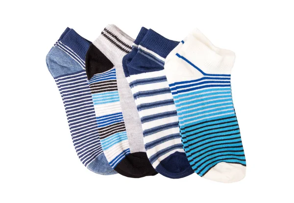 Pairs Socks Striped Isolated White Background Royalty Free Stock Images