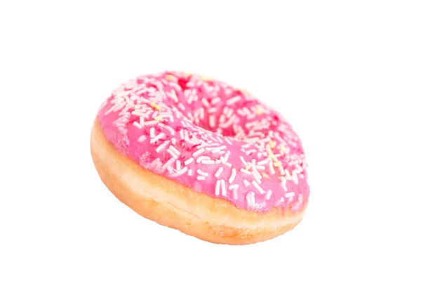 粉红甜甜圈 白色隔离 — 图库照片