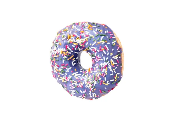 Lila Donut Isoliert Auf Weißem Hintergrund — Stockfoto
