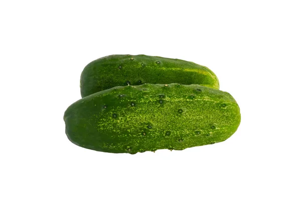 Korte-gefruite komkommers op witte achtergrond — Stockfoto