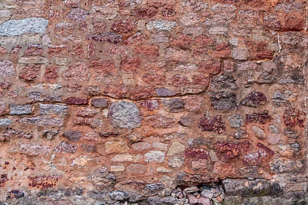 Alvenaria. Parede vintage de pedra enferrujada Textura oxidada — Fotografia de Stock