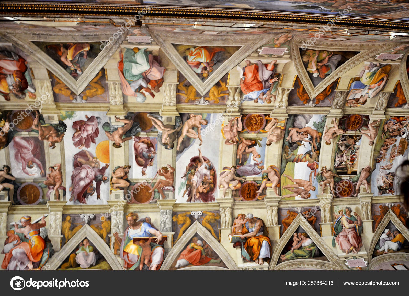 Paintings Ceiling Sistine Chapel Vatican Stock Editorial