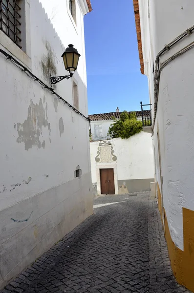 Rue Étroite Dans Ville Elvas — Photo