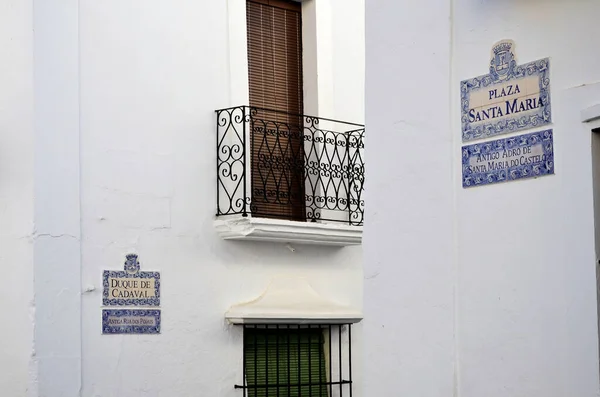 Plaques Rue Avec Désignation Portugais Espagnol — Photo