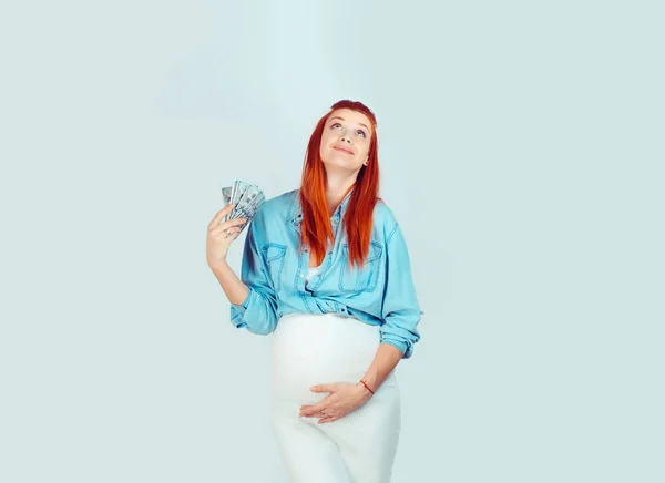 Mujer Con Estilo Feliz Esperando Bebé Tener Ningún Problema Con —  Fotos de Stock