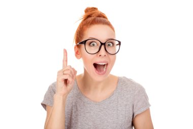 woman who just came up with idea clipart