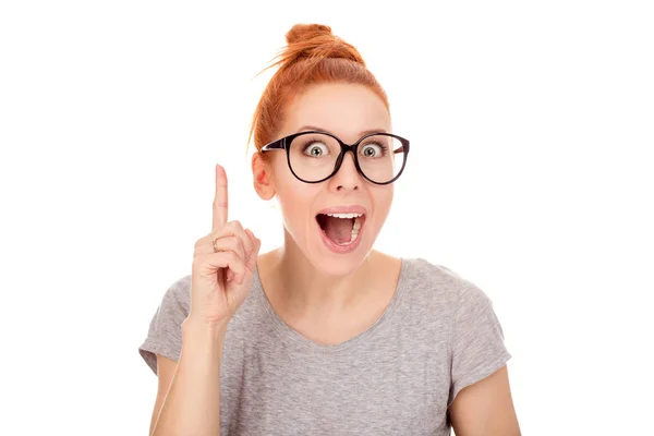 Frau, die gerade auf die Idee gekommen ist — Stockfoto