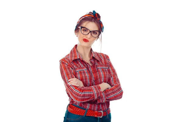 Skeptical Young Lady Woman Looking Suspicious Some Disgust Face Mixed — Stock Photo, Image