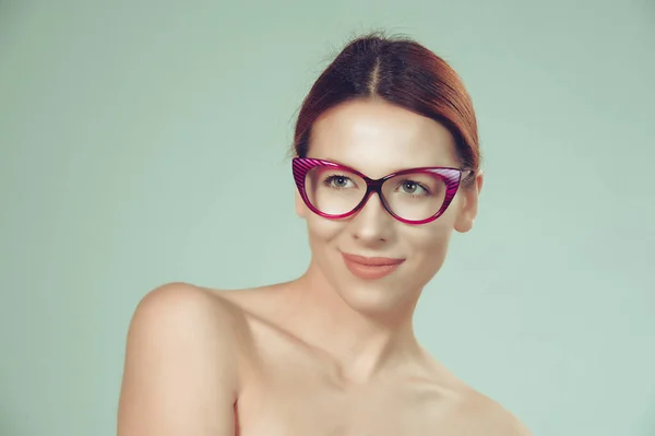 Vision Nahaufnahme Porträt Kopf Erschossen Sexy Schöne Glückliche Junge Frau — Stockfoto