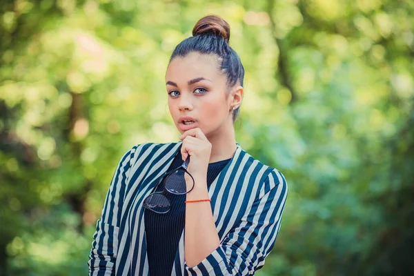 Ben Sexy Dat Weet Close Portret Headshot Mooie Brunette Jonge — Stockfoto