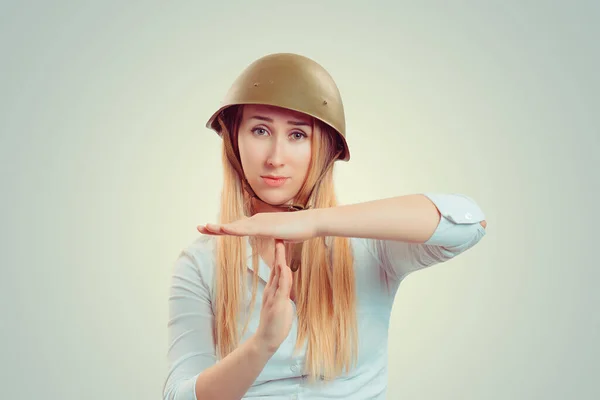 Intervalo Mulher Equipamento Touca Armadura Militar Período Segunda Guerra Mundial — Fotografia de Stock