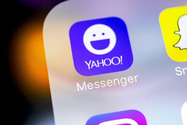 Санкт Петербург Россия Марта 2018 Года Иконка Приложения Yahoo Messenger — стоковое фото