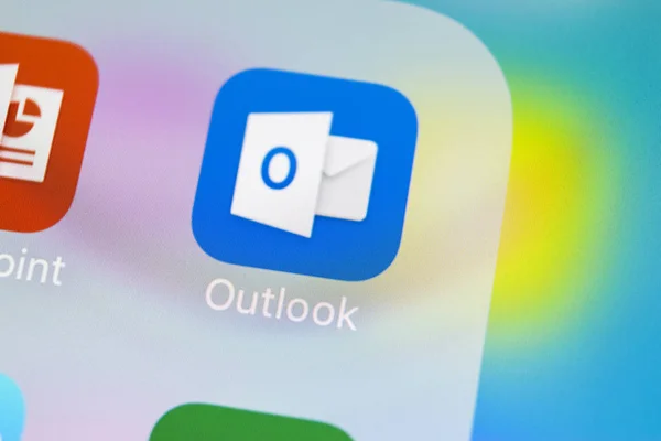 サンクト ペテルブルク ロシア 2018 Microsoft Outlook Office アプリケーション アイコンをアップル Iphone — ストック写真