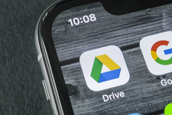 Sankt Petersburg Russia April 2018 Google Drive Application Icon Apple — Stock Photo, Image