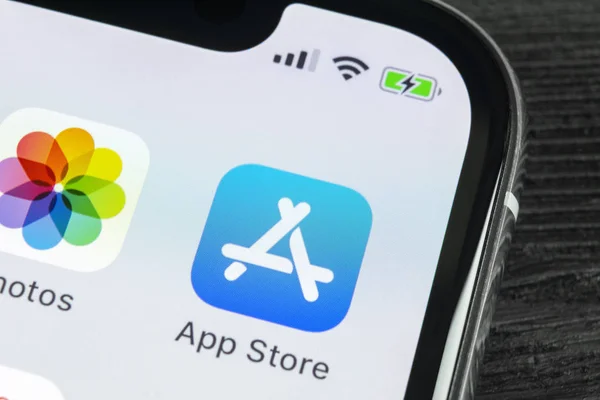Sankt Petersburgu Dubna 2018 Ikona Aplikace Apple Storu Apple Iphone — Stock fotografie