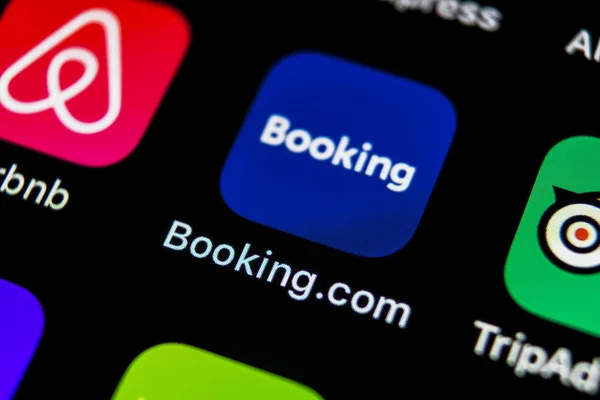 Sankt Petersburg Russland Mai 2018 Booking Com Anwendungssymbol Auf Apple — Stockfoto