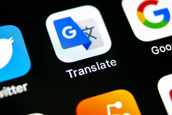 Sankt Petersburg Russia May 2018 Google Translate Application Icon Apple — Stock Photo, Image
