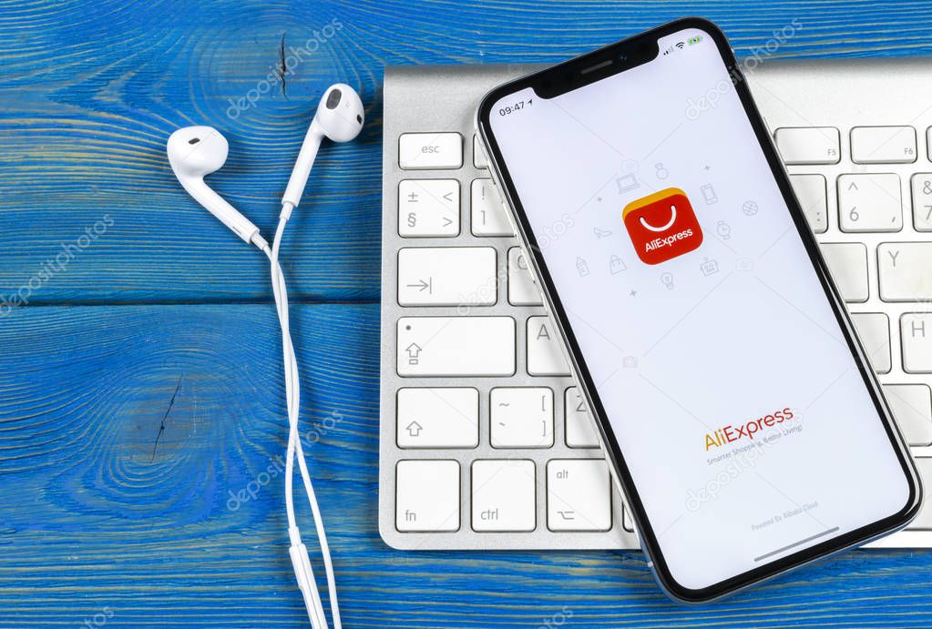 Sankt-Petersburg, Russia, June 2, 2018: Aliexpress application icon on Apple iPhone X smartphone screen. Aliexpress app icon. Aliexpress.com is popular e-commerce application. Social media icon