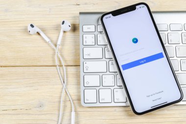 Sankt-Petersburg, Rusya, 2 Haziran 2018: Facebook reklamları uygulama simgesi üzerinde Apple iphone X ekran yakın çekim. Facebook iş app simgesi. Facebook reklamları mobil uygulama. Sosyal medya ağı