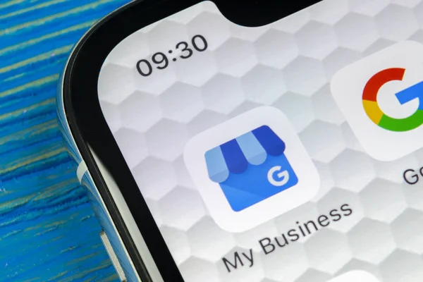 Sankt Petersburg Russia June 2018 Google Business Application Icon Apple — Stock Photo, Image