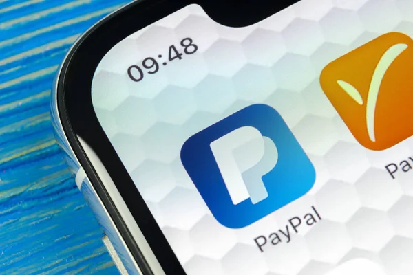 Sankt Petersburg Rusia Junio 2018 Icono Aplicación Paypal Primer Plano — Foto de Stock