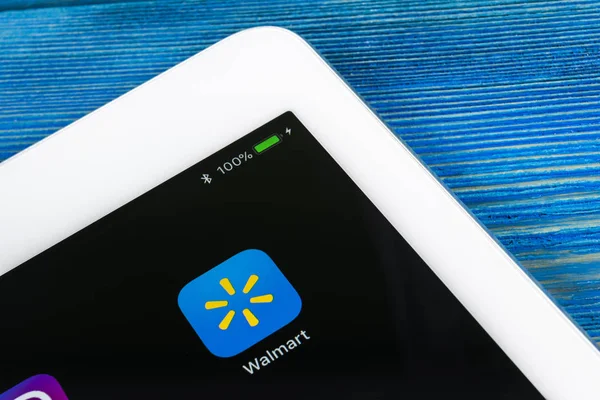 Sankt Petersburg Rússia Julho 2018 Ícone Aplicativo Walmart Apple Ipad — Fotografia de Stock