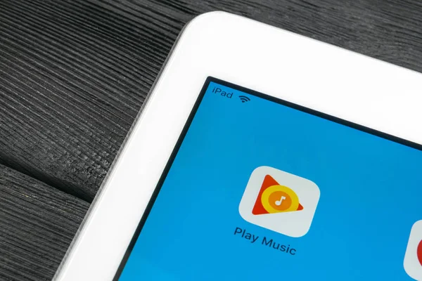 Sankt Petersburgu Července 2018 Ikona Aplikace Google Play Music Apple — Stock fotografie