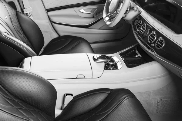 Poignée Porte Avec Boutons Commande Verrouillage Une Voiture Luxe Intérieur — Photo