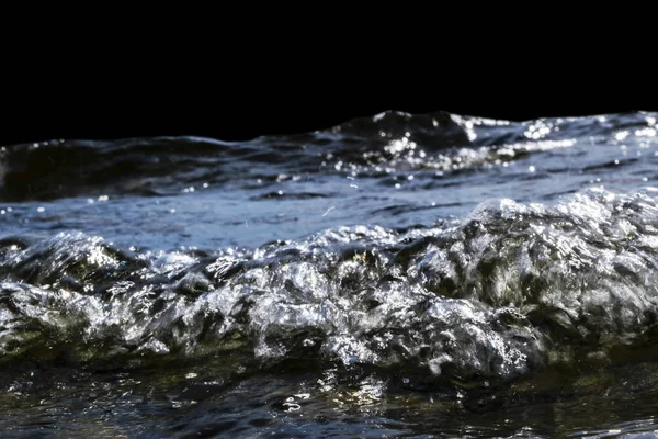 Big Windy Waves Splashing Rocks Wave Splash Lake Black Background — Stock Photo, Image