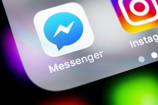 Sankt Petersburg Russland August 2018 Facebook Messenger Application Icon Auf — Stockfoto