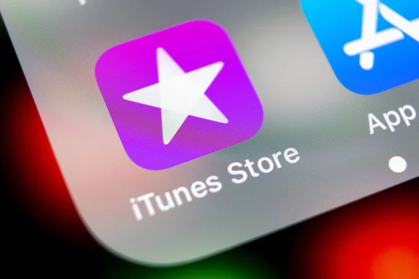 Sankt Petersburgu Srpna 2018 Ikona Aplikace Apple Itunes Storu Apple — Stock fotografie