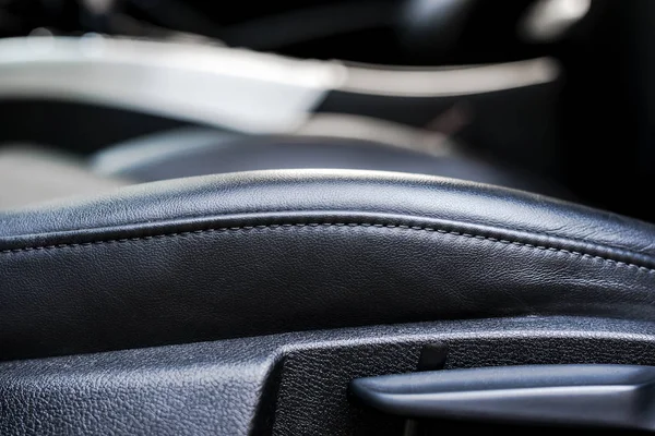 Moderne Luxus Auto Schwarz Perforiertes Leder Interieur Teil Der Leder — Stockfoto