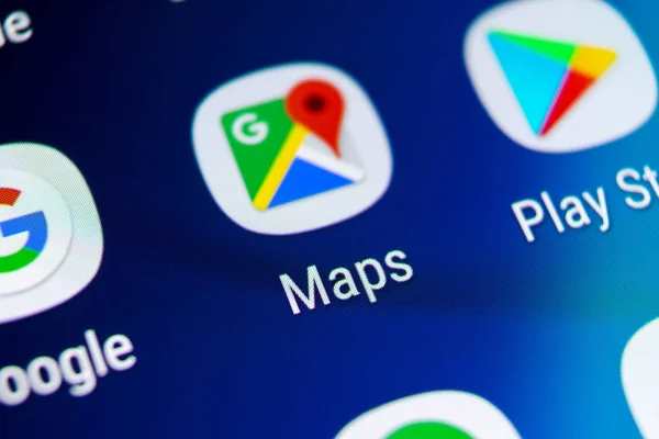 Sankt Petersburg Federacja Rosyjska Sierpień 2018 Google Maps Ikony Aplikacji — Zdjęcie stockowe
