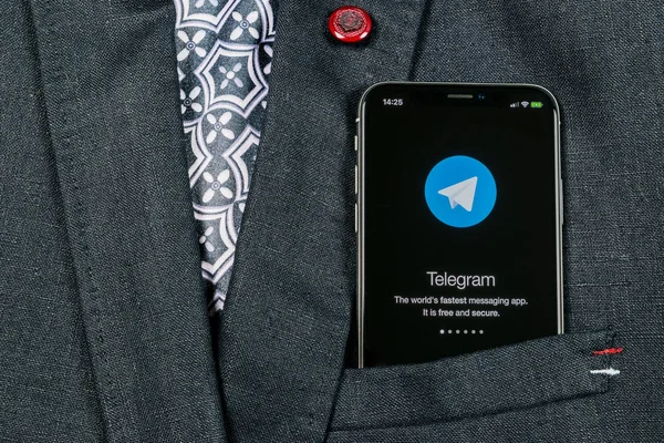 Sankt Petersburg Rusia Agustus 2018 Ikon Aplikasi Telegram Pada Layar — Stok Foto