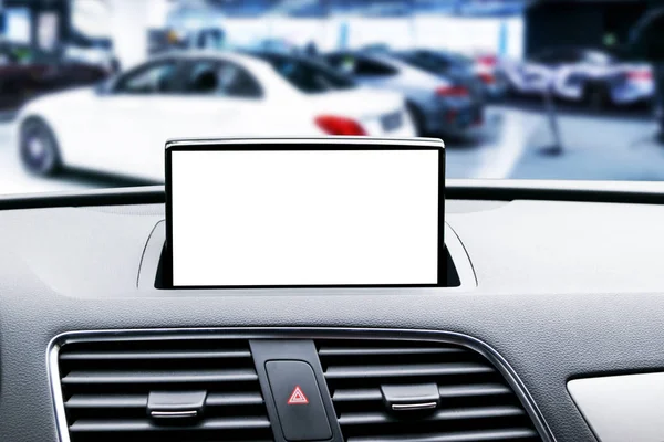 Monitora Auto Con Schermo Vuoto Isolato Mappe Navigazione Gps Isolato — Foto Stock