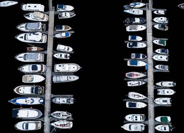 Luchtfoto Door Drone Van Yacht Club Marina Top Uitzicht Jachtclub — Stockfoto