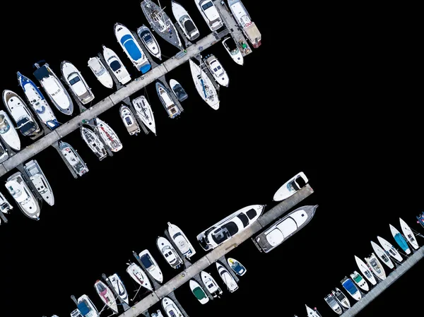 Aerial View Drone Yacht Club Marina Horní Pohled Jachtařský Klub — Stock fotografie