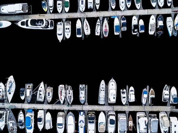 Luchtfoto Door Drone Van Yacht Club Marina Top Uitzicht Jachtclub — Stockfoto