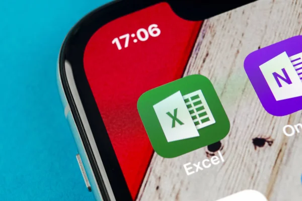 Sankt Petersburgu Září 2018 Microsoft Exel Ikona Aplikace Apple Iphone — Stock fotografie