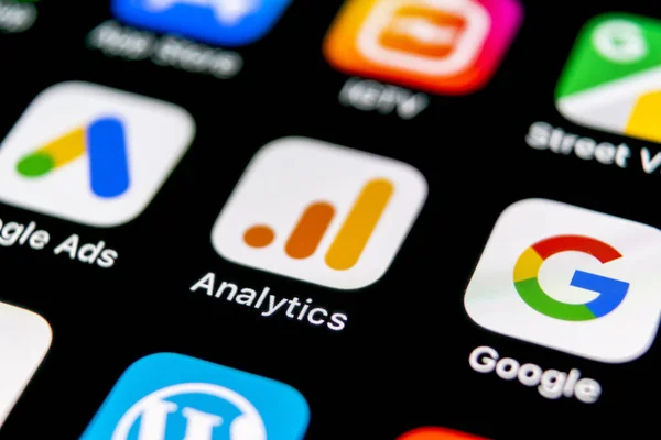 Sankt Petersburg Federacja Rosyjska Września 2018 Google Analytics Ikonę Aplikacji — Zdjęcie stockowe