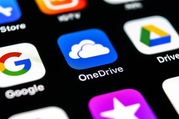 Sankt Petersburg Russia Settembre 2018 Icona Dell Applicazione Microsoft Onedrive — Foto Stock