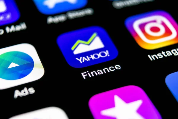 Sankt Petersburg September 2018 Yahoo Finance Applikationens Ikon Apple Iphone — Stockfoto