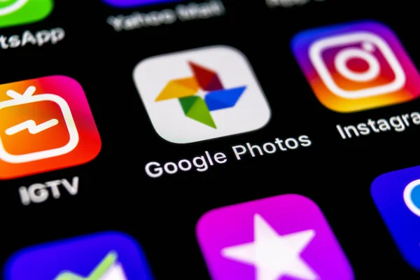 Sankt Petersburg Russland September 2018 Google Photos Applikationssymbol Auf Apple — Stockfoto